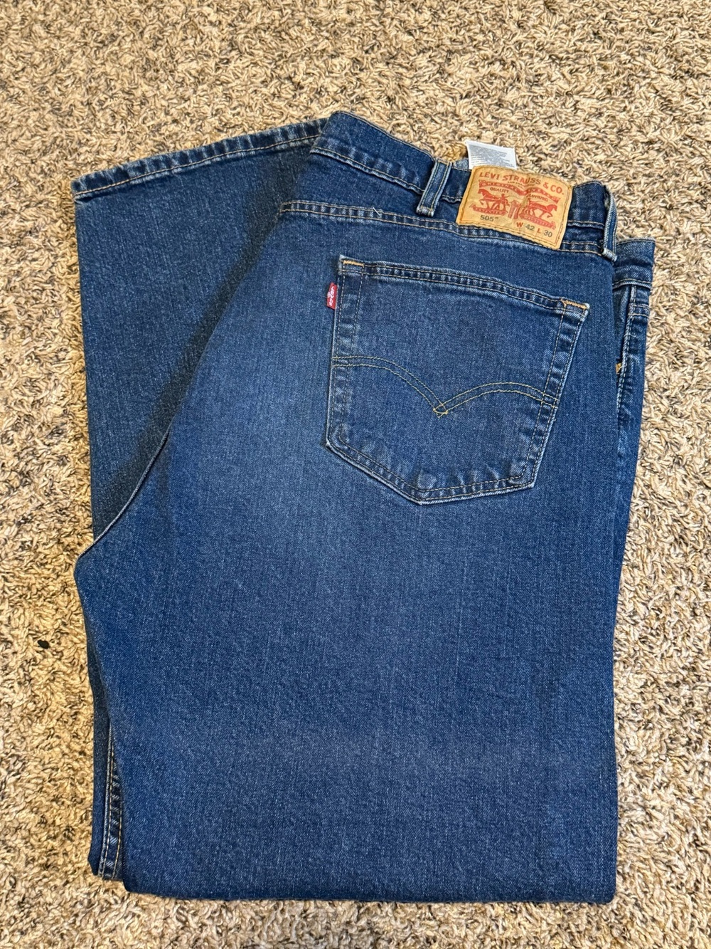 Levi's Men’s 505 Dark Blue Straight Jeans